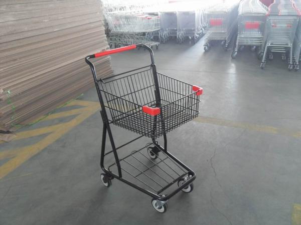 40L Folding Grocery Shopping Trolley , Singel Basket Supermarket Shopping Carts