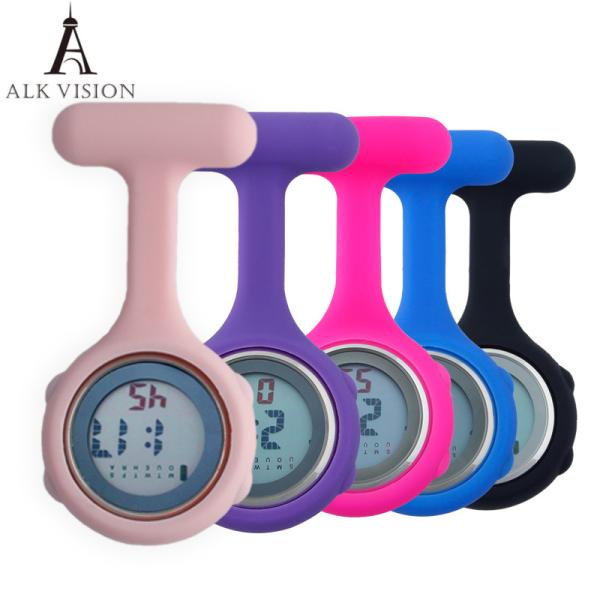 Nurse Watch Silicone Digital Nurse Watches Brooch Lapel Printed Rubber Sleeves