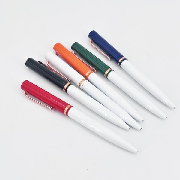 Type de stylo de presse en aluminium à baril à bille stylo à bille de 1 mm stylo à bille classique