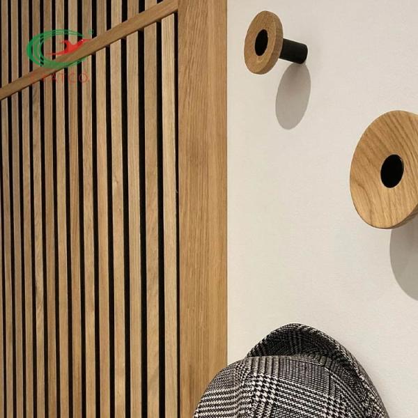 Durable Harmless Acoustic Wall Panels Wood Slat Soundproof For Hotel