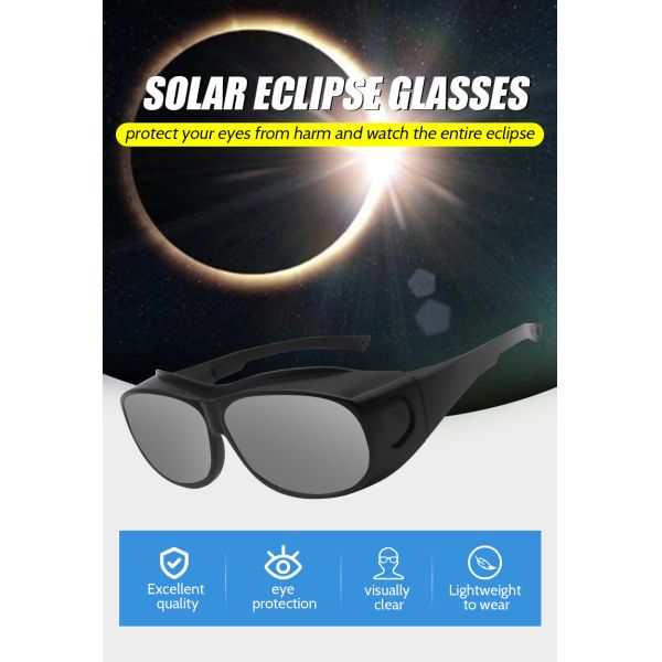 2024 High Quality Plastic Safe Solar Observation Solar Eclipse Glasses Certified Safe Shades for Direct Sun Viewing