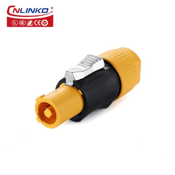 CNLINKO Outdoor Cable Connector Panel Mount PBT Waterproof Ip68 3 Pin 12v Dc Battery Plug Socket