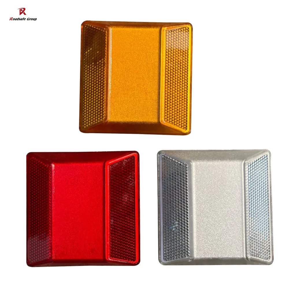 Road Stud Amber PC 20tons High Resistance Good Visibility Reflective Raised Markers ABS Road Stud LOGO Customs with Sand Studs 
