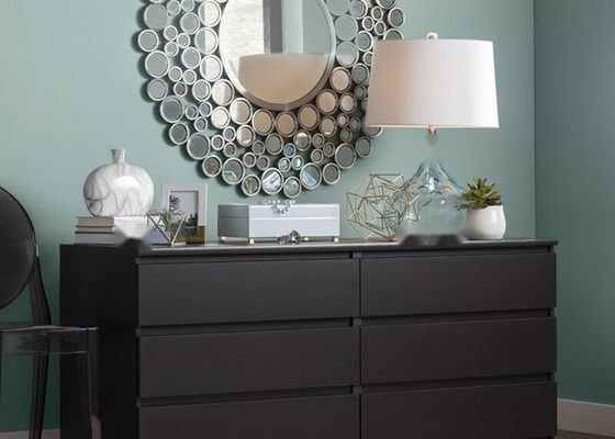 Silver Round Wall Mirror - Decorative Wall Mounted Mirror for Home Decor