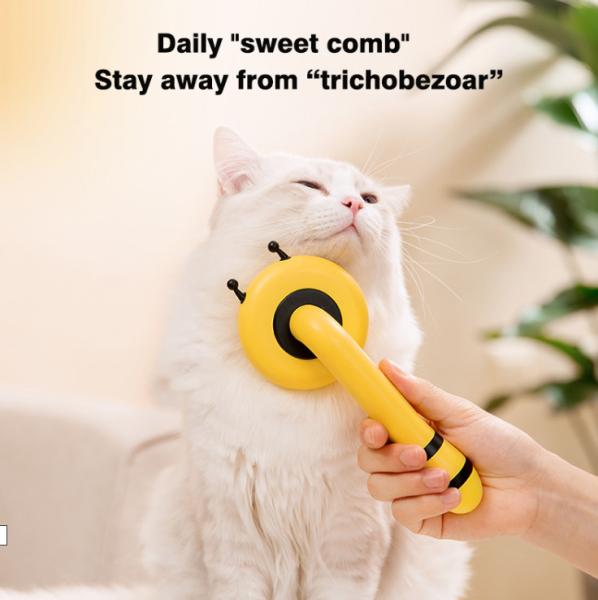 Escova de tosa para animais de estimação ABS mel ABS amarelo pente de limpeza de cabelo para gatos