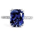 Selena 4ct Cushion Cut Blue Sapphire Engagement Ring For Women