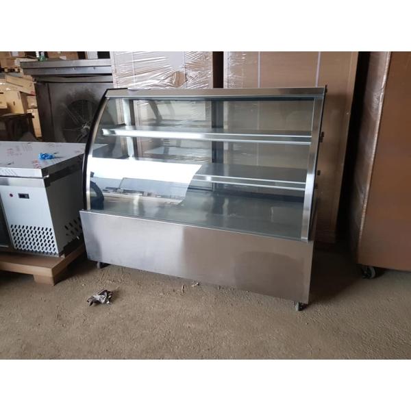 Air Cooling Ice Cream Showcase Freezer SS304 1200L Curved Glass