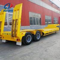 Malasia Transportando 40 pies 60 100 toneladas Ton Lowboy Gooseneck Lowbed Low Bed Semirremolque con cargador de rampa frontal