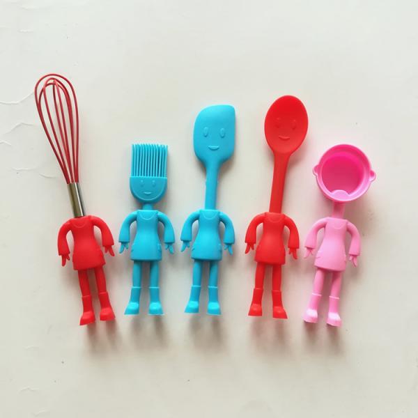 Country Kitchen Set Of Five Silicone MINI Kitchen Utensil Set Silicone Kitchen Baking Tools  Whisk Tong, Spatula, Spoon