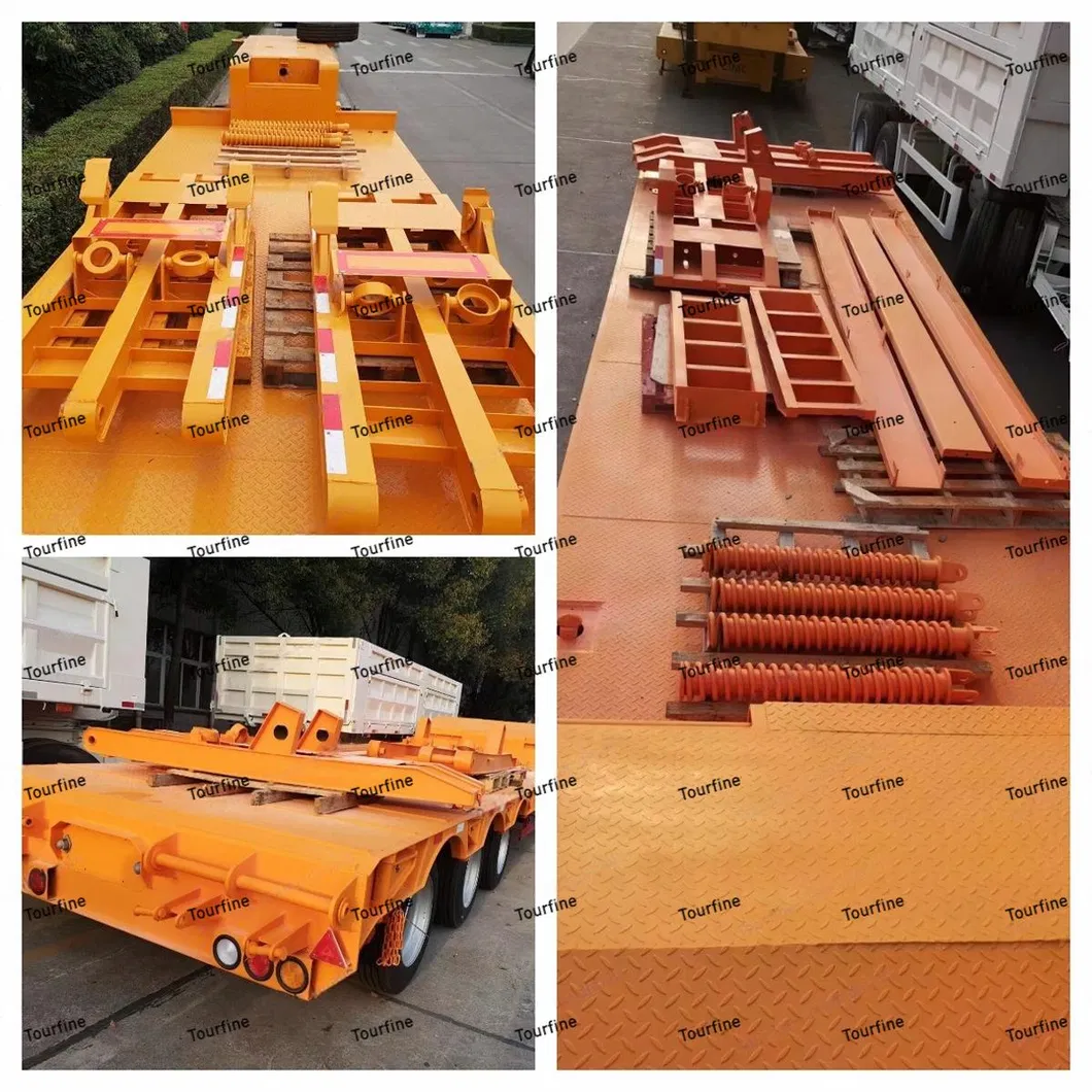 70 Ton 7 Axle Low Bed Semi Trailer Heavy Duty for Mining Construction