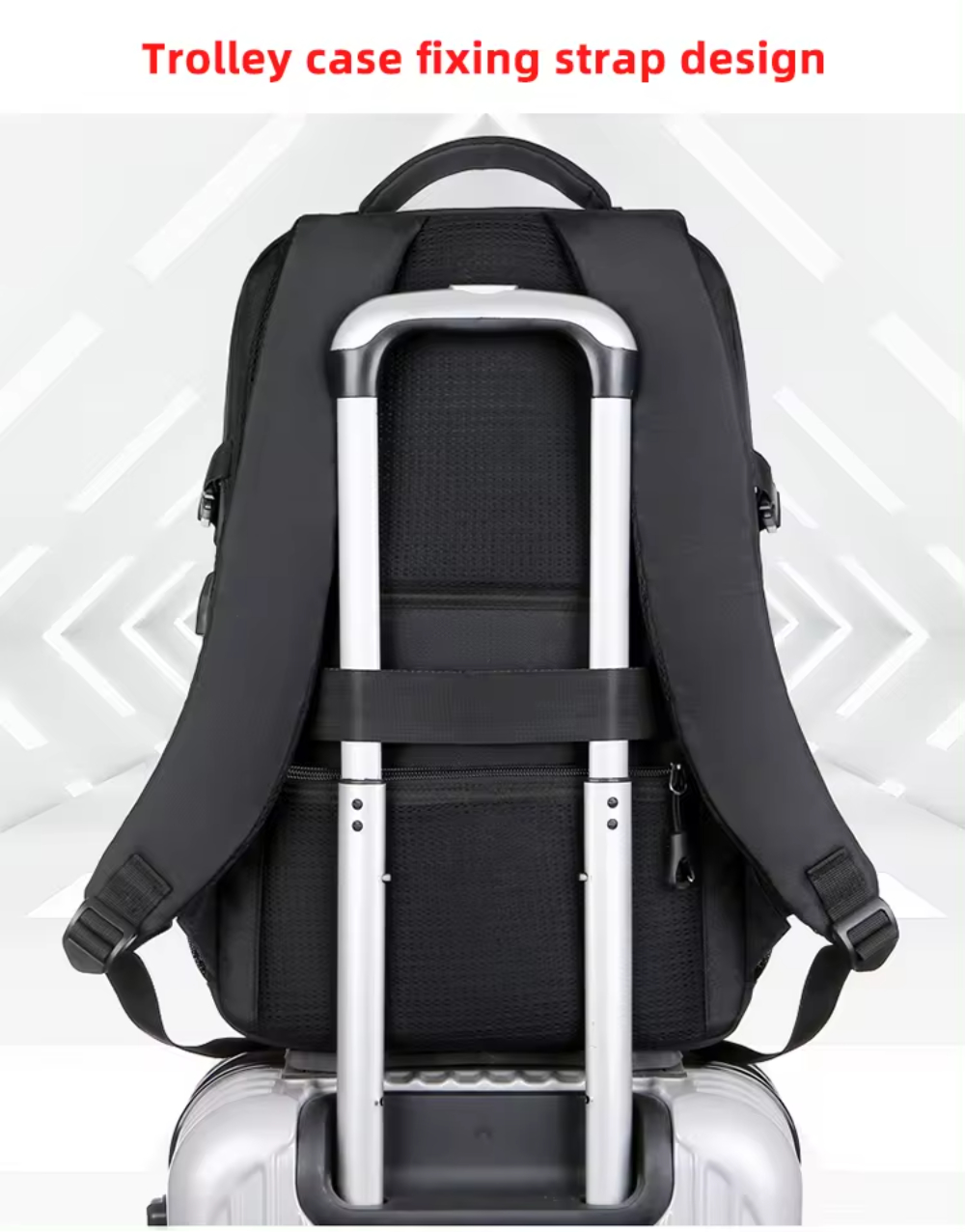 Laudtec 17.3 Inch Laptop Backpack Waterproof Unisex Business Shockproof Large Capacity Nylon School USB Trolley Computer Custom