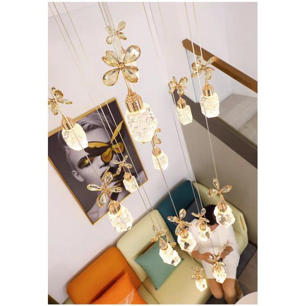 Snow Mountain Flower Shape Stair Lights For Loft Ceiling Staircase Branch Chandelier Lighting LED Pendant Lights Chandeliers