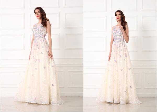 Ladies Long Sleeves Vintage Evening Gowns , Multi Color Vintage Party Dresses