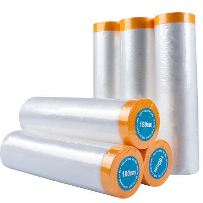 Heat Resistance PE Transparent Taped Masking Film PPF Film Furniture Dustproof