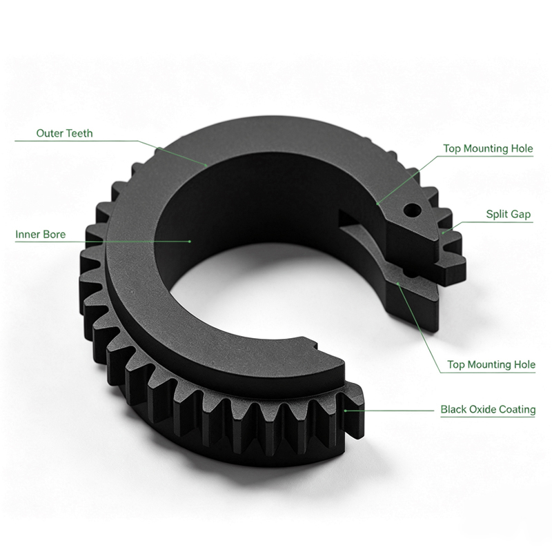 5 Axis CNC Machining Parts C-Type Split Open Gear High Precision For Automated Tightening Equipment