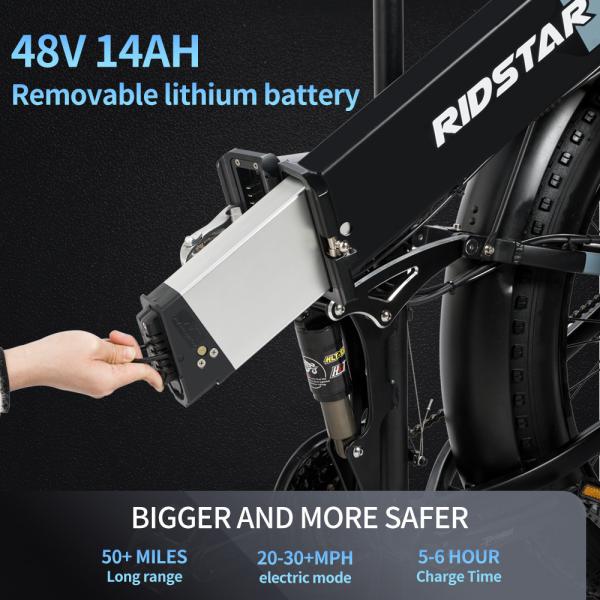 Folding 26 Inch Electric Bike 1000watt 14AH/48V Customizable Color