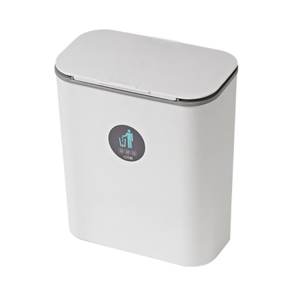 Rolling Cover Type Wall Mounted Storage Bucket Garbage Can Plastic Rubbish Waste Bin