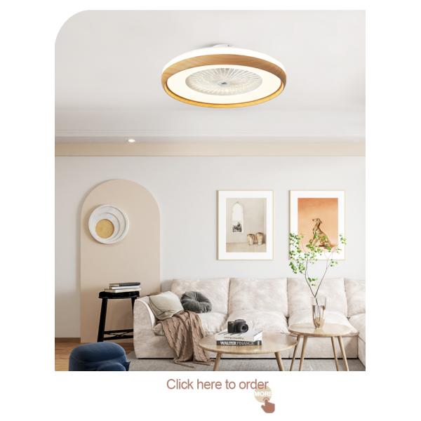 Ventilador de teto LED de design moderno de 23 polegadas com motor DC e controle remoto