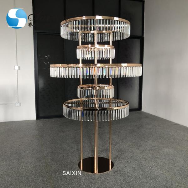 Золотая металлическая цветочная стойка Свадьба на улице 80 см Большая кристаллическая столовая дерево центральная часть