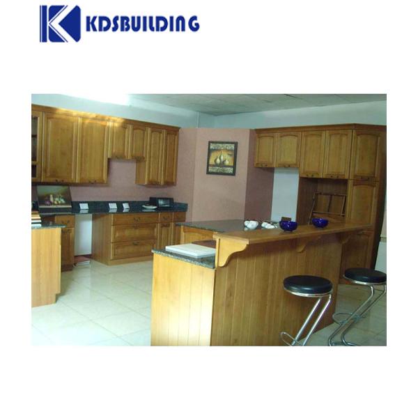 Высокосовременный массивный деревянный дизайн кухни из желтого шкафа, деревянный шкаф для кухни