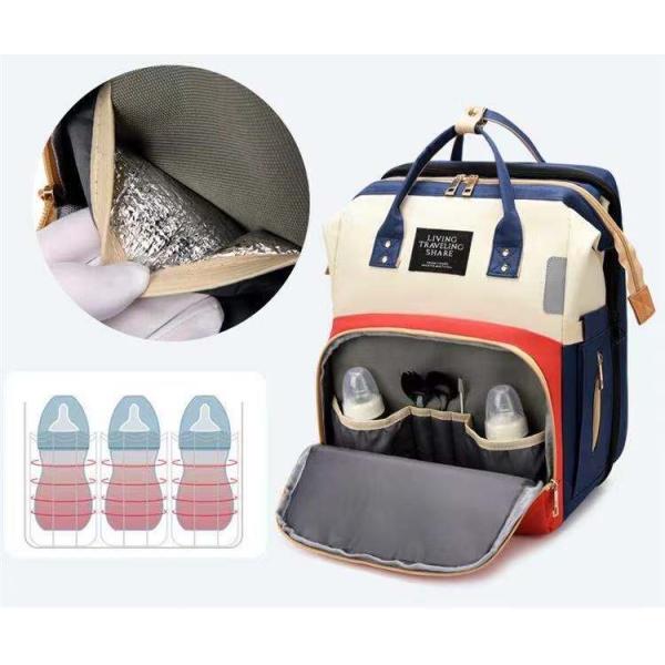 Travel Diaper Backpack Newest Fashionable Style with Waterproof Baby Folding Crib Bed