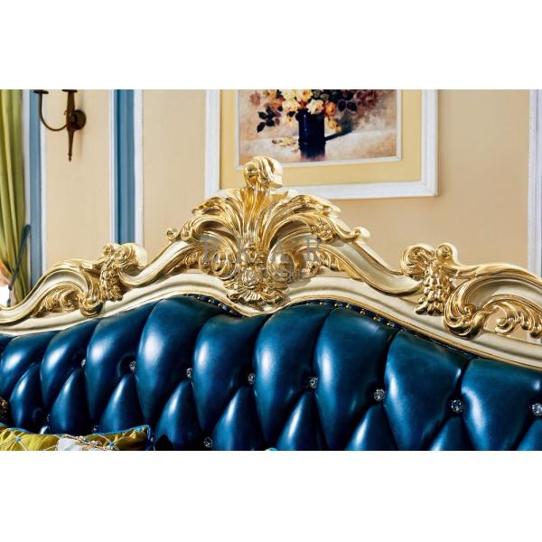 Wooden Frame Italian Leather Luxury Sofa Set