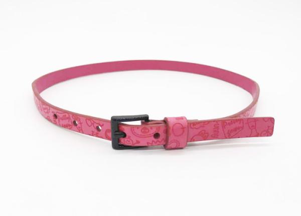 PU Embossing Kids Dress Belt , Black Buckle Girls Waist Belt 95 - 100cm Length