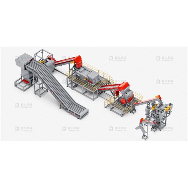 Large Sized Plastic Shredding  Recycling Line Automated Powerful