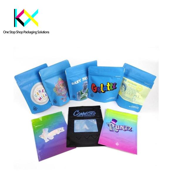 OEM Soft Touch Custom Printed Stand Up Pouch With Child Resistant Zipper