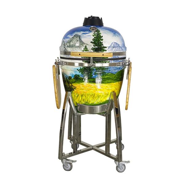 21 Inch Hand Painted Ceramic Grill BBQ European And American Smoked Barbecue Artifact Pizza Oven