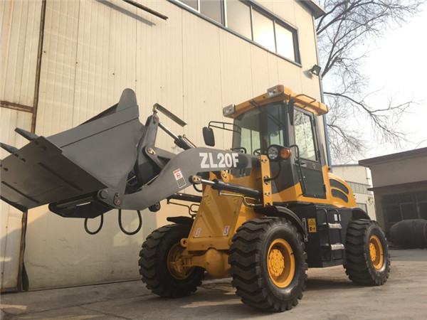 60kw Heavy Construction Equipment / ZL20F Wheel Loader With 1CBM Bucket Capacity