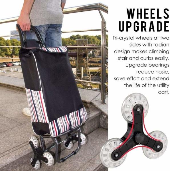 High Quality Wholesale 6 Wheel Foldable Aluminium Alloy Collapsible Carts Shopping Trolley With Seat