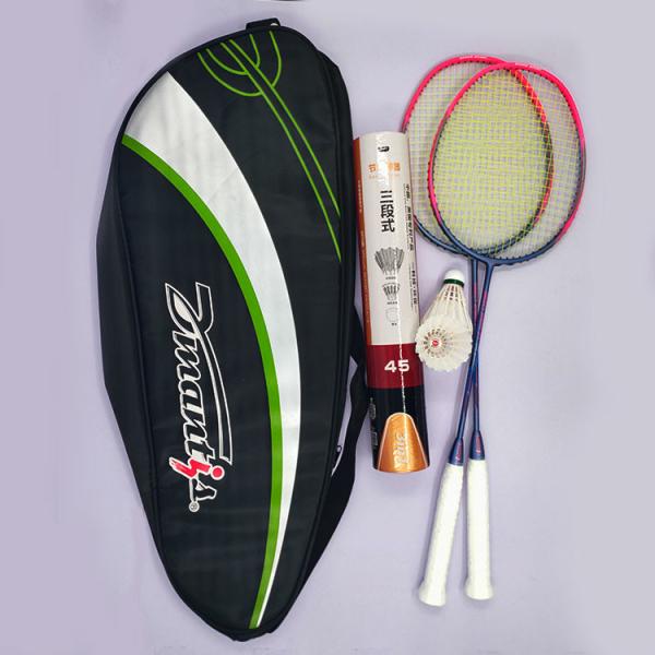 Graphite Badminton Racket Set D7 With 1 Dozen Hybrid Shuttlecock