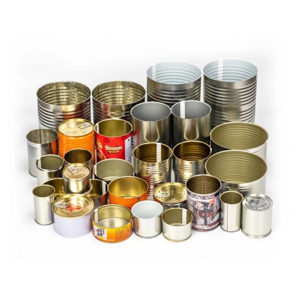 Customed Three-piece Can Metal  Food Tin Can With Clear Coating And Aluminum Paste Coating