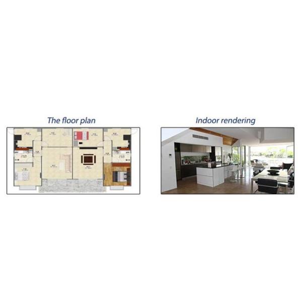 Ultra Modern Light Steel Prefab House / Double Story Prefab Homes Heat Resistant