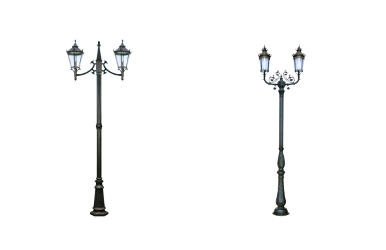 Викторианский фонарный столб улицы литого железа стиля/двойной фонарный столб античной улицы руки