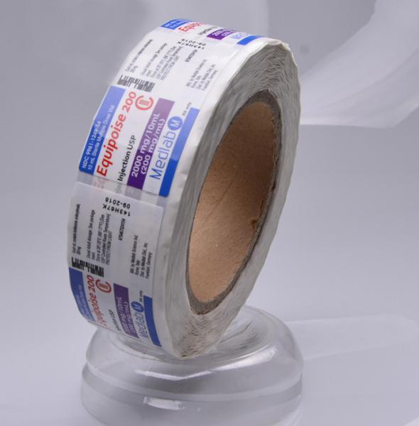 Customised adhesive plastic PP PE PET sticker label for vial packaging