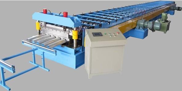 Hydraulic Cutting 7.5KW Floor Decking Forming Machine Color Galvanized Steel Sheet