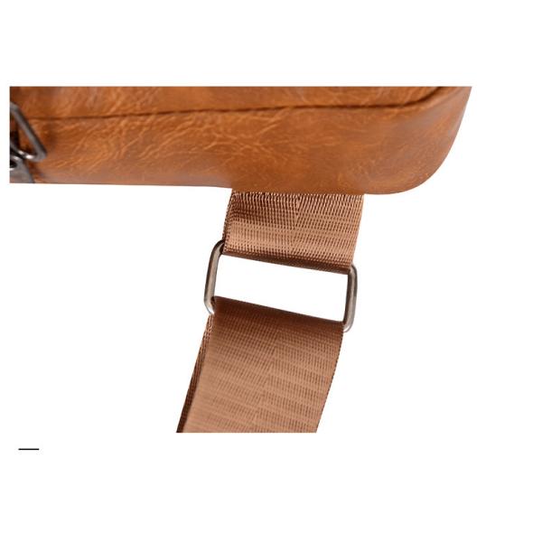 Customized Logo Fashion Men's PU Leather Business Chest Bags for Outdoor Travel