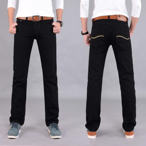 Zipper Fly XMAMLON Stretch Regular Fit Pants Fashion Men's Denim Slim Mid Waist Jeans