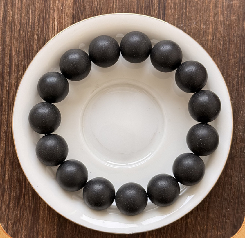Peppermint Brown Wood Bracelet Clove Flavor Good Fortune Mens Black Wood Bead