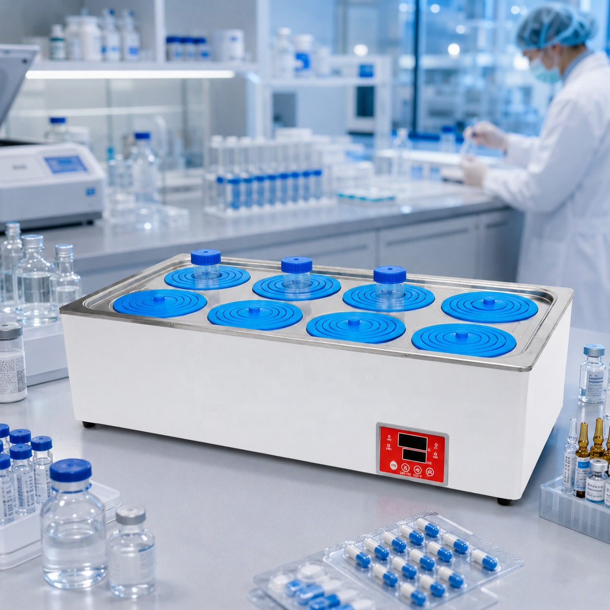 Cenlee HH-8 Biological Research Lab 8-Hole PID Digital Control 100°C 1500W 304 Stainless Steel Constant Temperature Water Bath