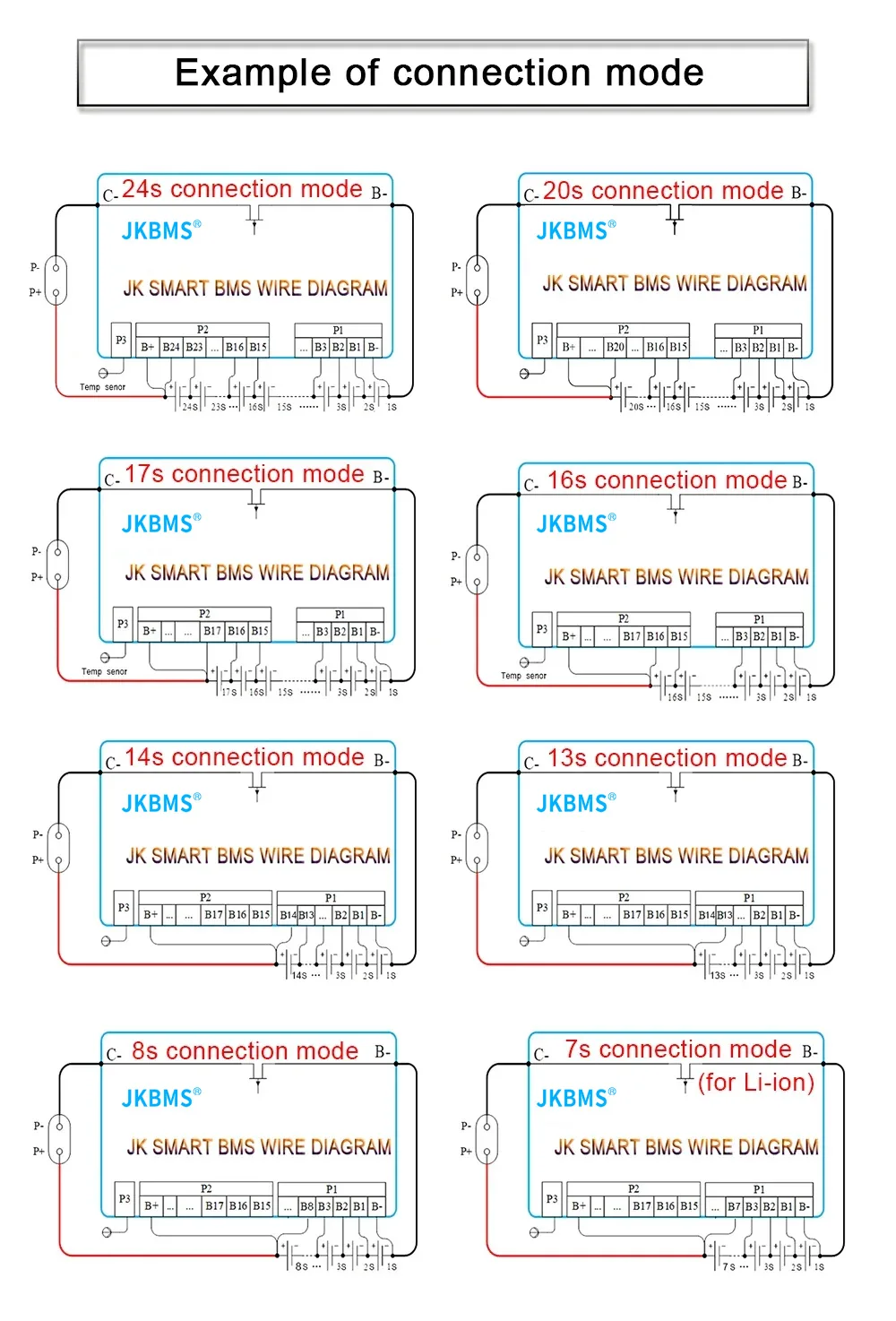 JK SAMRT BMS 4S 5S 6S 7S 8S 200A 12V 24V аккумулятор с 2A активной тепловой функцией