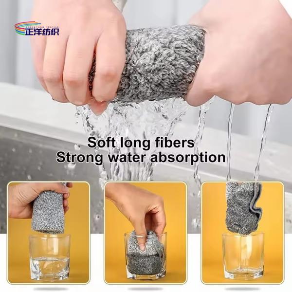 Kitchen Towel Washing Dish Car Cleaning Towel Rags Bamboo Fiber Cloths Dish Cloth Wipe Gray Bamboo Cleaning Cloth