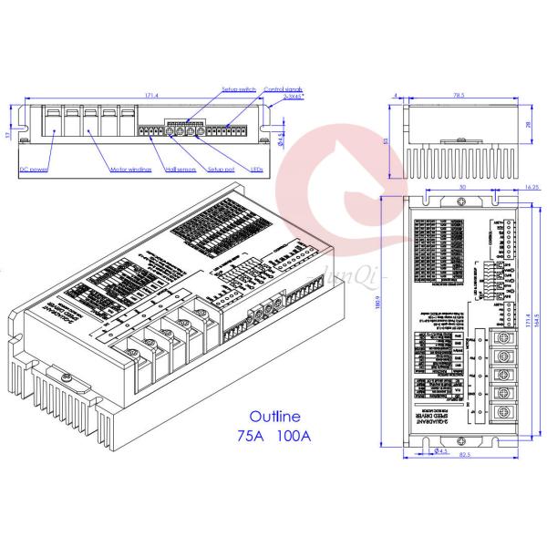 Водитель LDC 5V 18V 10A 20A 50A 100A скорости мотора квадранта BLDC большого тока 2