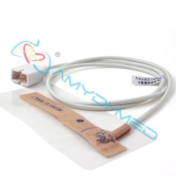 DB9-7P Plug Style Amydi-med SpO2 Probe Compatible for Nellcor Neonatal Adult Medaplast Disposable Sensor in Grey Cable