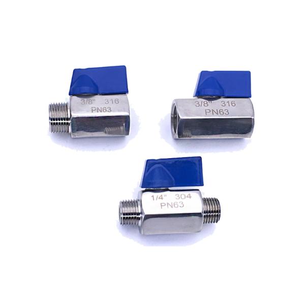 мужчина шарикового клапана 2/1,3/4,1 дюймов мини и ручка -20℃ внешней нарезки голубая | 200℃, ВОГ 1000