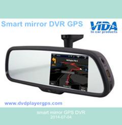 5HD Capacitive TFT Panel Mirror GPS Navigation Built in DVR Function+Blue Glass+bluetooth