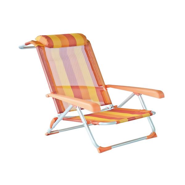 Outdoor Steel Textilene Recliner Garden Chairs Backpack Beach Sand Chair