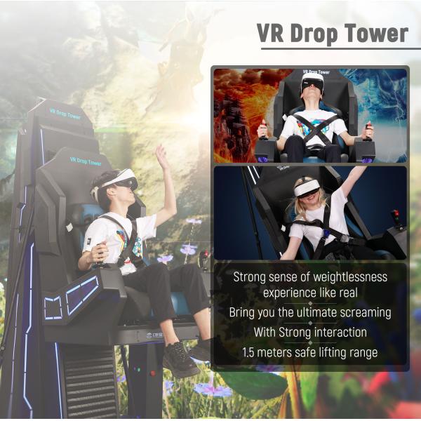Оборудование тренировки Vr башни падения игрового автомата VR парка атракционов 9d изготовителя Zhuoyuan